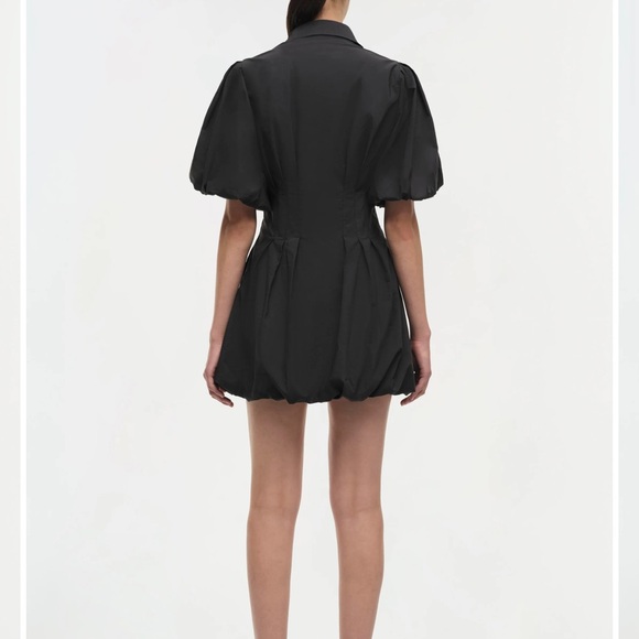 Black Simkha  Puff-Sleeve Button-Up Women’s dress - Picture 5 of 5